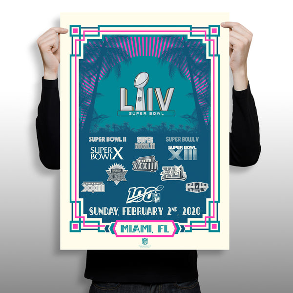 Phenom Gallery Releases Miami Super Bowl History Limited Edition Silkscreen Print  History of