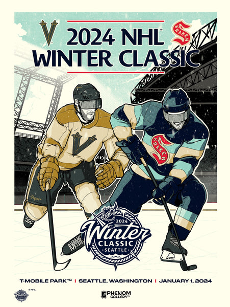Winter Classic 2024 at T-Mobile Park - Golden Knights vs Kraken 18" x 24" Serigraph