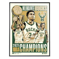 Milwaukee Bucks '21 Champs 18"x24" Serigraph
