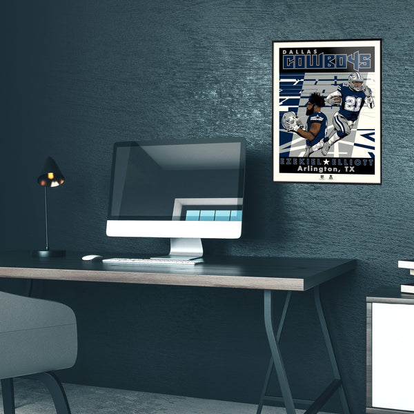 Phenom Gallery Dallas Cowboys Ezekiel Elliott Serigraph Print