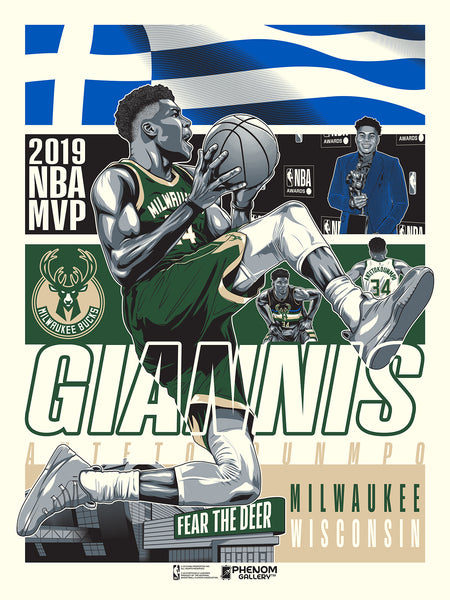 Milwaukee Bucks '19 Giannis Birthday 18"x24" Serigraph