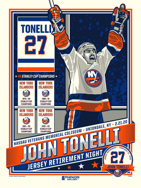 New York Islanders John Tonelli Number Retirement 18"x24" Serigraph