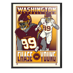 Washington Football Team Chase Young 18" x24" Serigraph