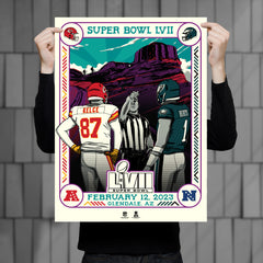 Superbowl LVII Chiefs v. Eagles Matchup 18"x 24" Serigraph