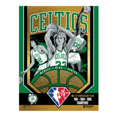 Boston Celtics 75th Anniversary 80's Champs 18"x24" Gold Foil Serigraph