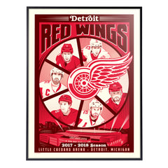 Detroit Red Wings '17-18 Season 18"x 24" Serigraph