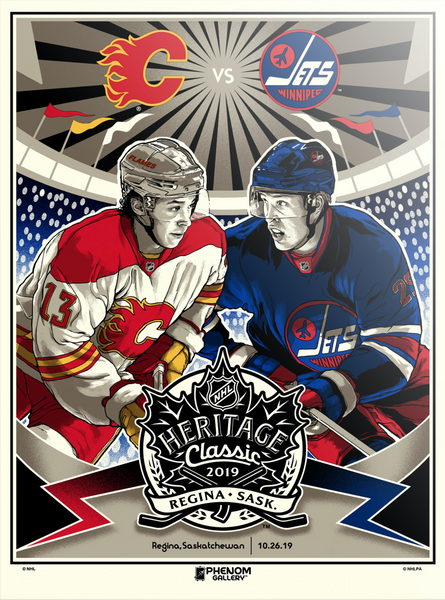 NHL Heritage Series '19 Flames vs Jets 18"x24" Serigraph
