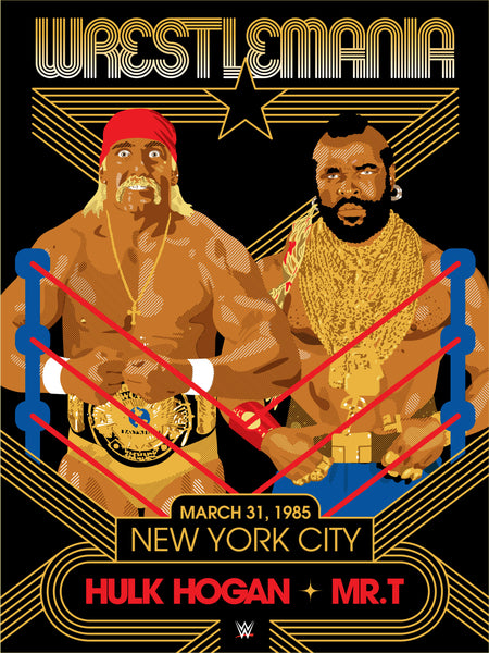 WWE Wrestlemania 1 Hulk Hogan and Mr. T 18" x 24" Serigraph