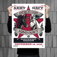 Army Navy Matchup 18"x 24" Serigraph (White Version) - PRESELL SHIPPING 1/27