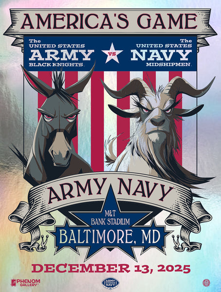 Army Navy 2025 Matchup 18"x 24" Silver Foil Serigraph