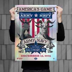 Army Navy 2025 Matchup 18"x 24" Silver Foil Serigraph
