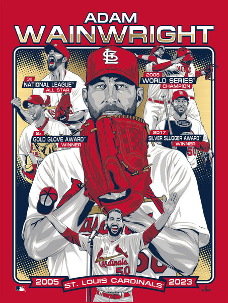 St. Louis Cardinals Adam Wainwright Career 18" x 24" Gold Foil Serigraph