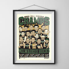 Milwaukee Bucks '21 NBA Championship 18" x 24" Serigraph