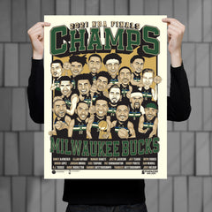 Milwaukee Bucks '21 NBA Championship 18" x 24" Serigraph