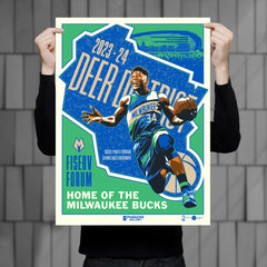 Milwaukee Bucks '24 City Edition 18" x 24" Serigraph