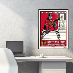 Chicago Blackhawks Chris Chelios Jersey Retirement 18" x 24" Serigraph