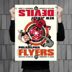 NHL 2024 Stadium Series at Metlife Stadium - Flyers vs Devils 18" x 24" Serigraph