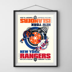 NHL 2024 Stadium Series at Metlife Stadium - Rangers vs Islanders 18" x 24" Serigraph