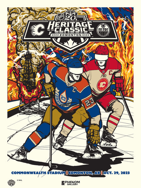 Heritage Classic 2023 at Commonwealth Stadium - Oilers vs Flames 18" x 24" Serigraph