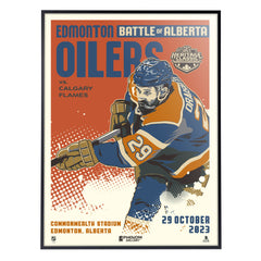 Edmonton Oilers Leon Draisaitl '23 Heritage Classic 18" x 24" Serigraph