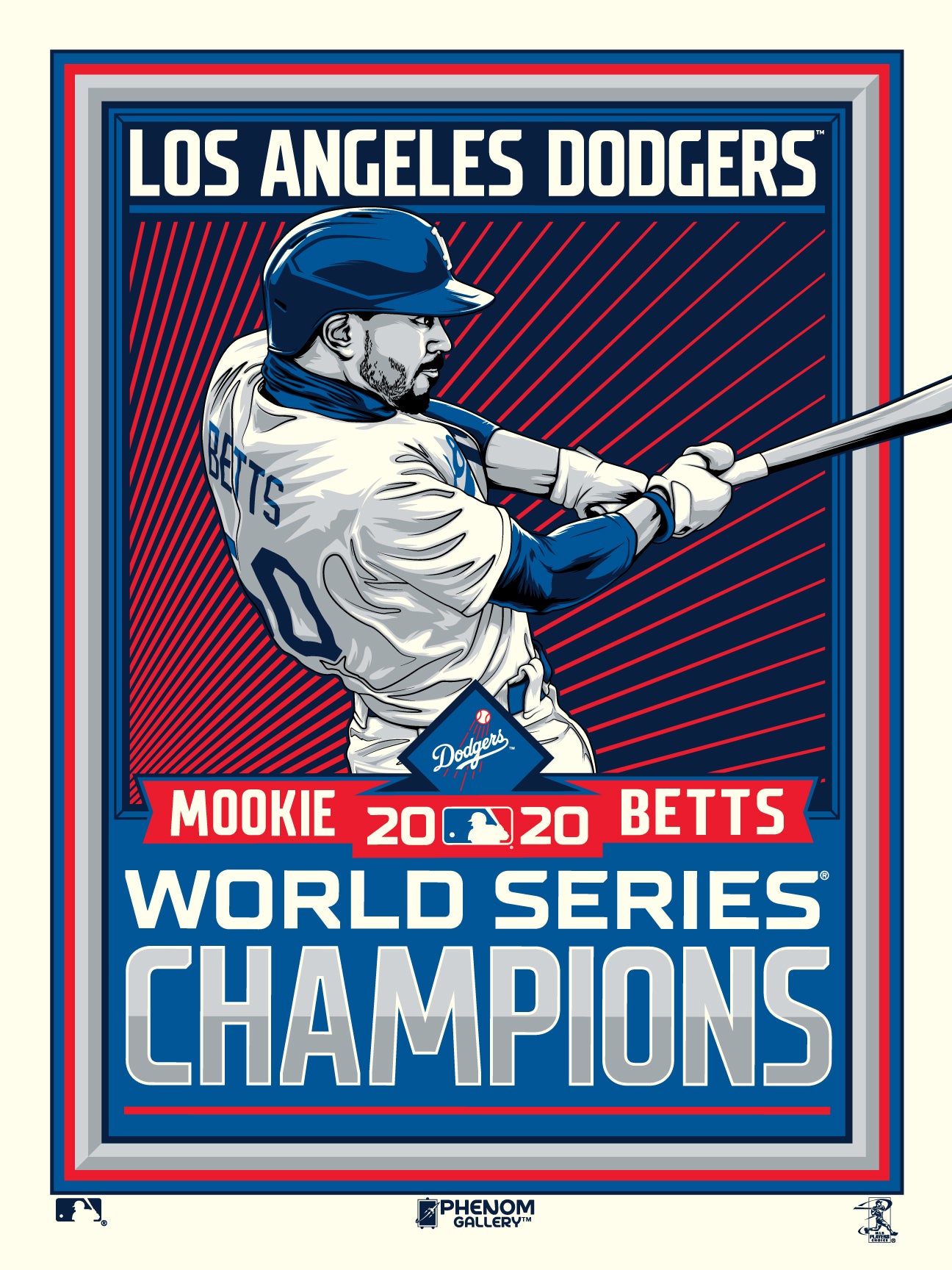 Mookie Betts LA Dodgers Autographed 2020 MLB World Series Champions Nike  Replica World Series Logo Blue