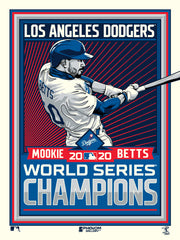 Los Angeles Dodgers Mookie Betts '20 WS Champs 18"x24" Serigraph