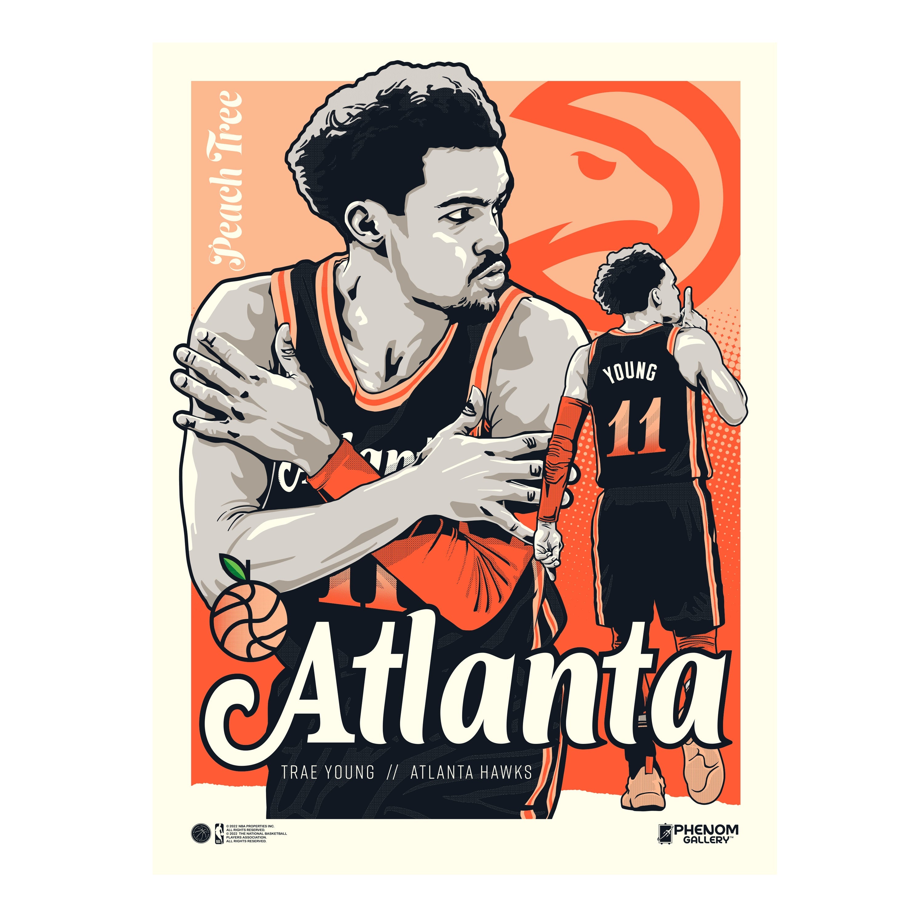 Atlanta Hawks Trae Young City Edition 18 x 24 Serigraph – Phenom
