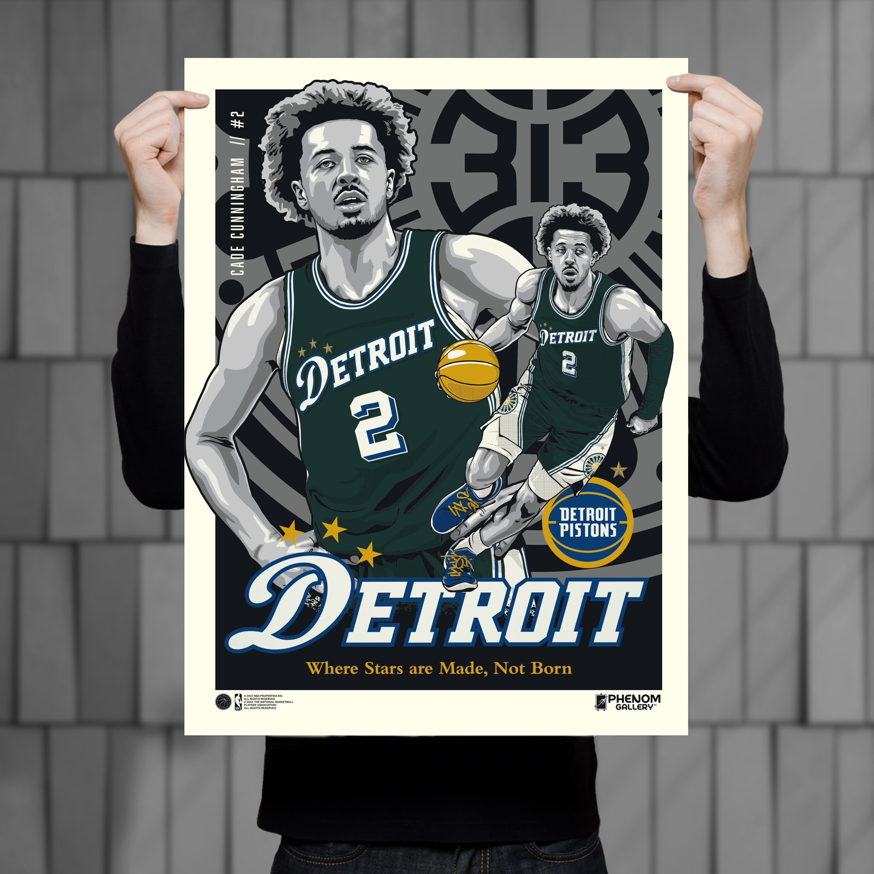 Detroit Pistons Cade Cunningham City Edition 18 x 24 Serigraph – Phenom  Gallery