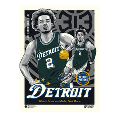 Detroit Pistons Cade Cunningham City Edition 18" x 24" Serigraph