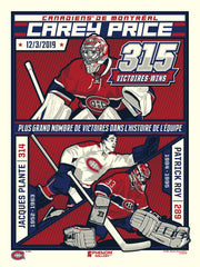 Montreal Canadiens Carey Price 315 Wins 18"x24" Serigraph
