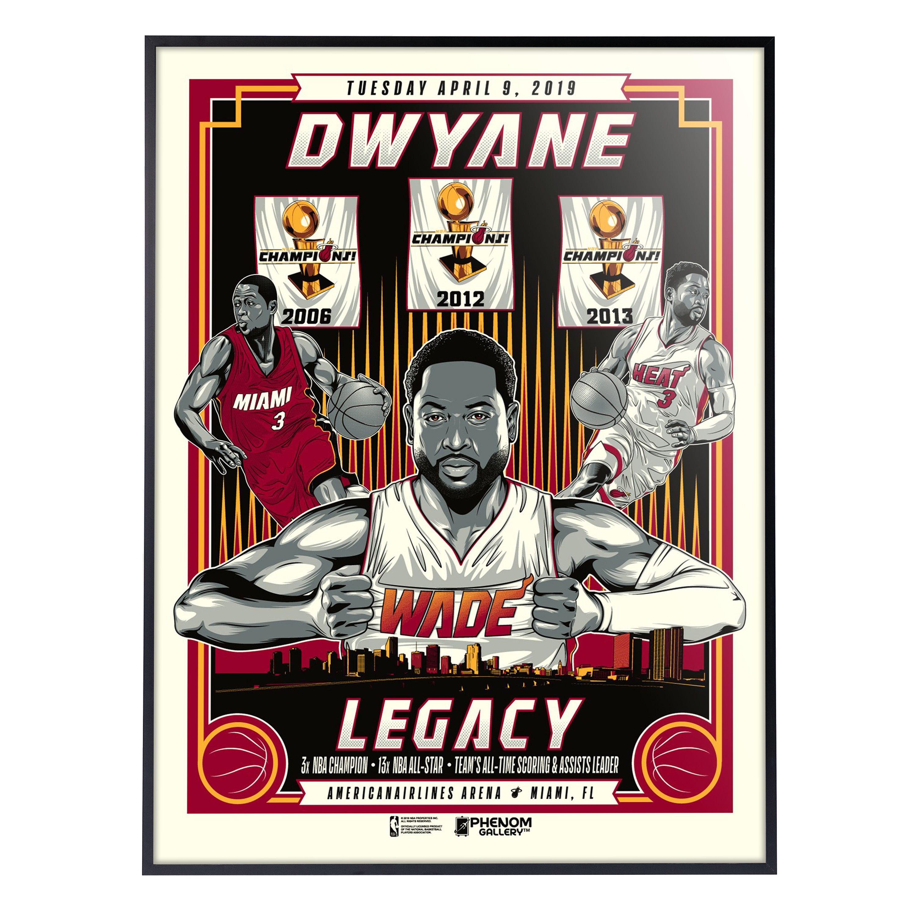 Miami Heat Dwyane Wade Legacy Last Game 18x24 Serigraph – Phenom