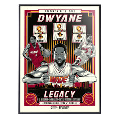 Miami Heat Dwyane Wade Legacy Last Game 18"x24" Serigraph