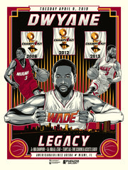 Miami Heat Dwyane Wade Legacy Last Game 18"x24" Serigraph