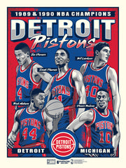 Detroit Pistons Back To Back Champions 18"x24" Serigraph