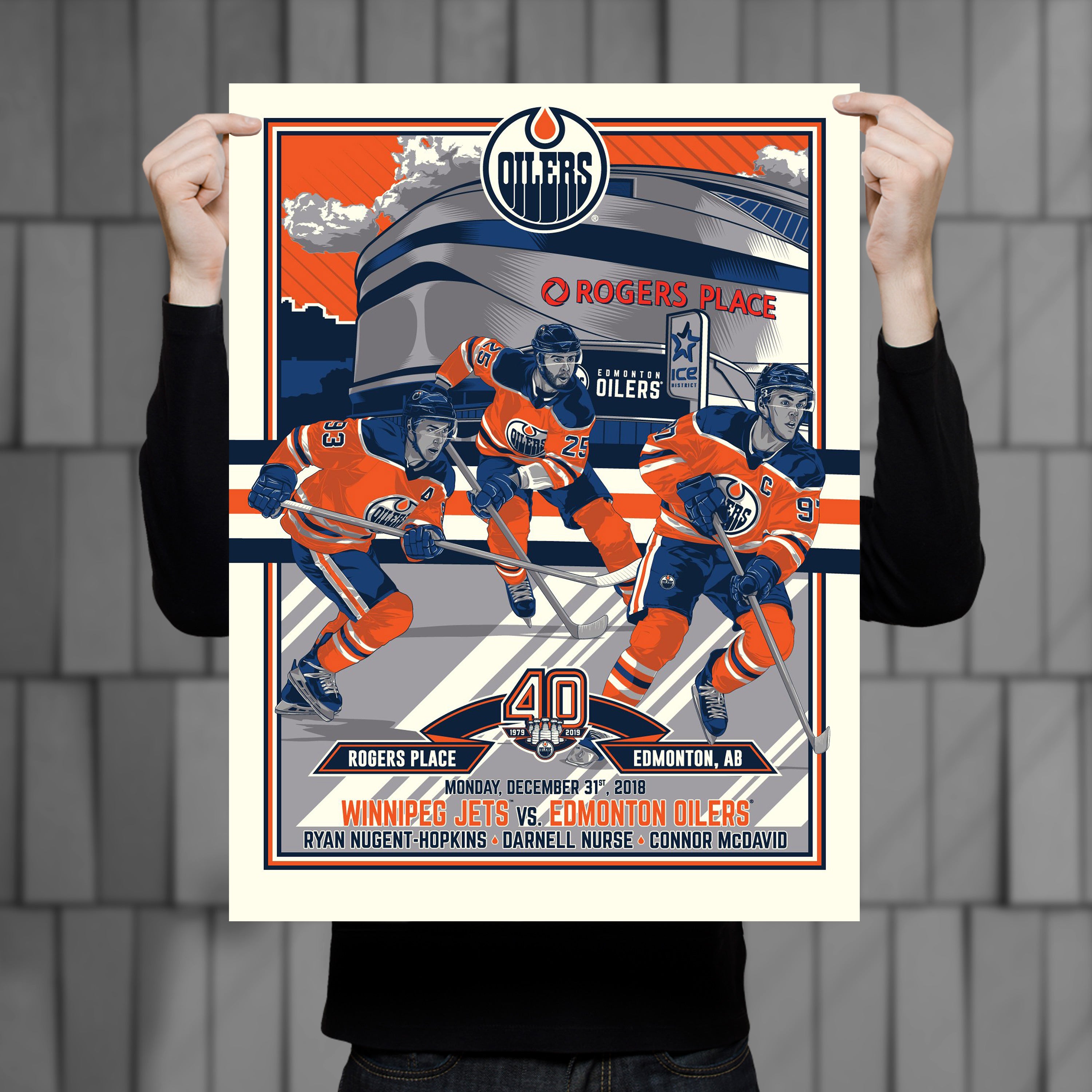Edmonton Oilers 40th Anniversary 18x24 Serigraph (3 of 4) – Phenom Gallery