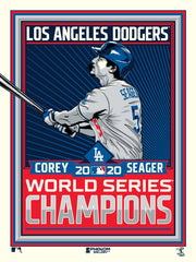 Los Angeles Dodgers Corey Seager '20 WS Champs 18"x24" Serigraph