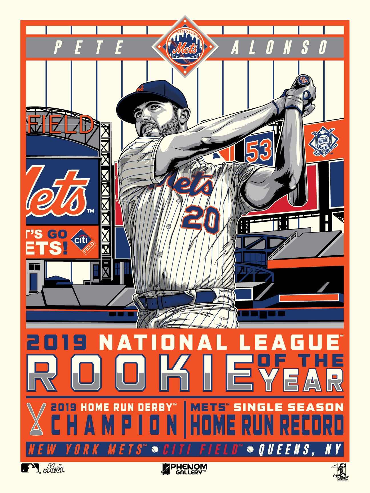 New York Mets Pete Alonso '19 Rookie of the Year 18x24 Serigraph – Phenom  Gallery