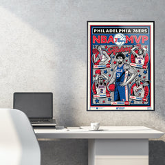 Philadelphia 76ers MVP History 18" x 24" Serigraph