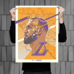 Los Angeles Lakers LeBron James RobZilla 18"x24" Serigraph