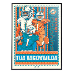 Miami Dolphins Tua Tagovailoa 18"x24" Serigraph