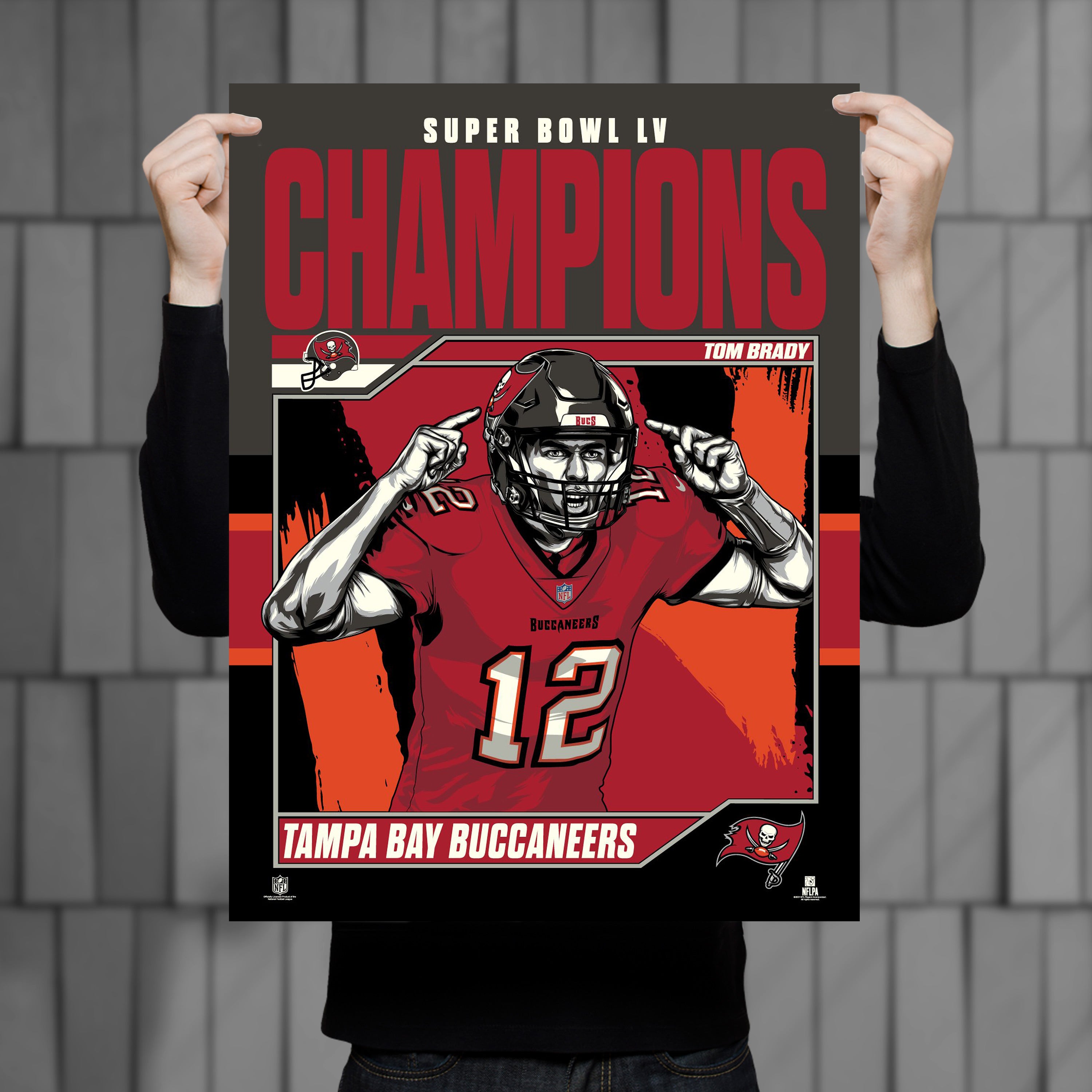 Tampa Bay Buccaneers 2021 Super Bowl LV Champs Football Rug - 20.5