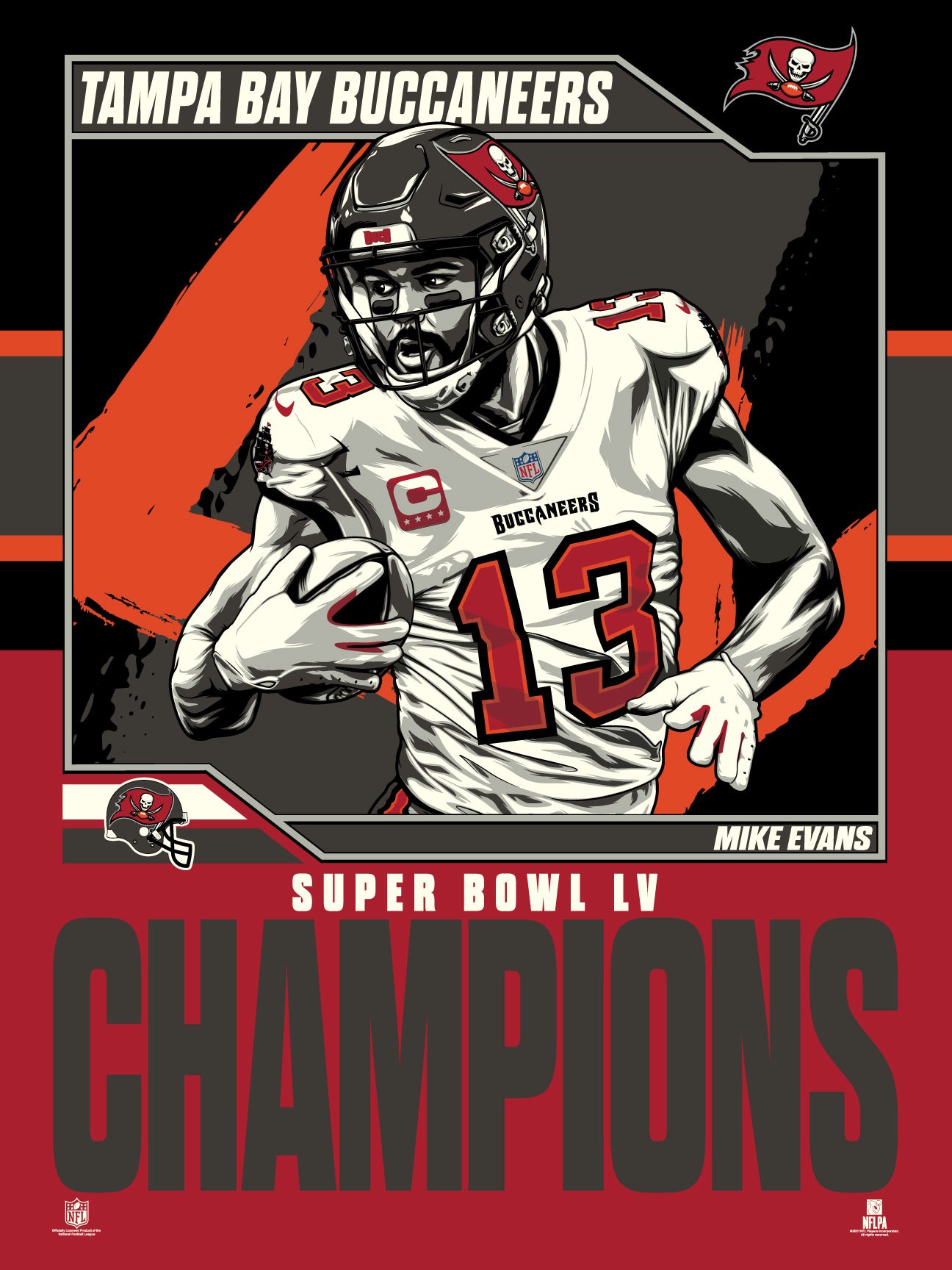 Mike Evans Tampa Bay Buccaneers 12 x 15 Super Bowl LV Champions  Sublimated Plaque with Replica Ticket