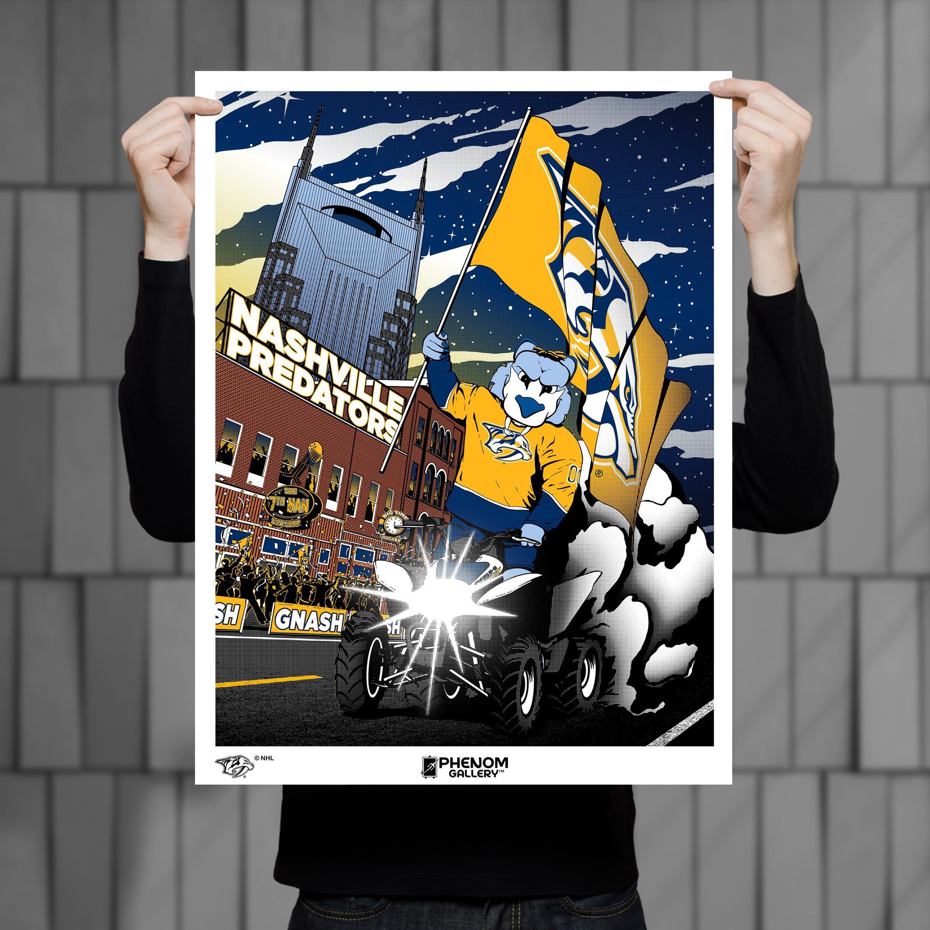 Minimalist Gnash Square Poster Print Nashville Predators 