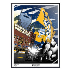 Nashville Predators Gnash Mascot 18"x24" Serigraph