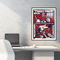 Montreal Canadiens Carey Price 315 Wins 18"x24" Serigraph