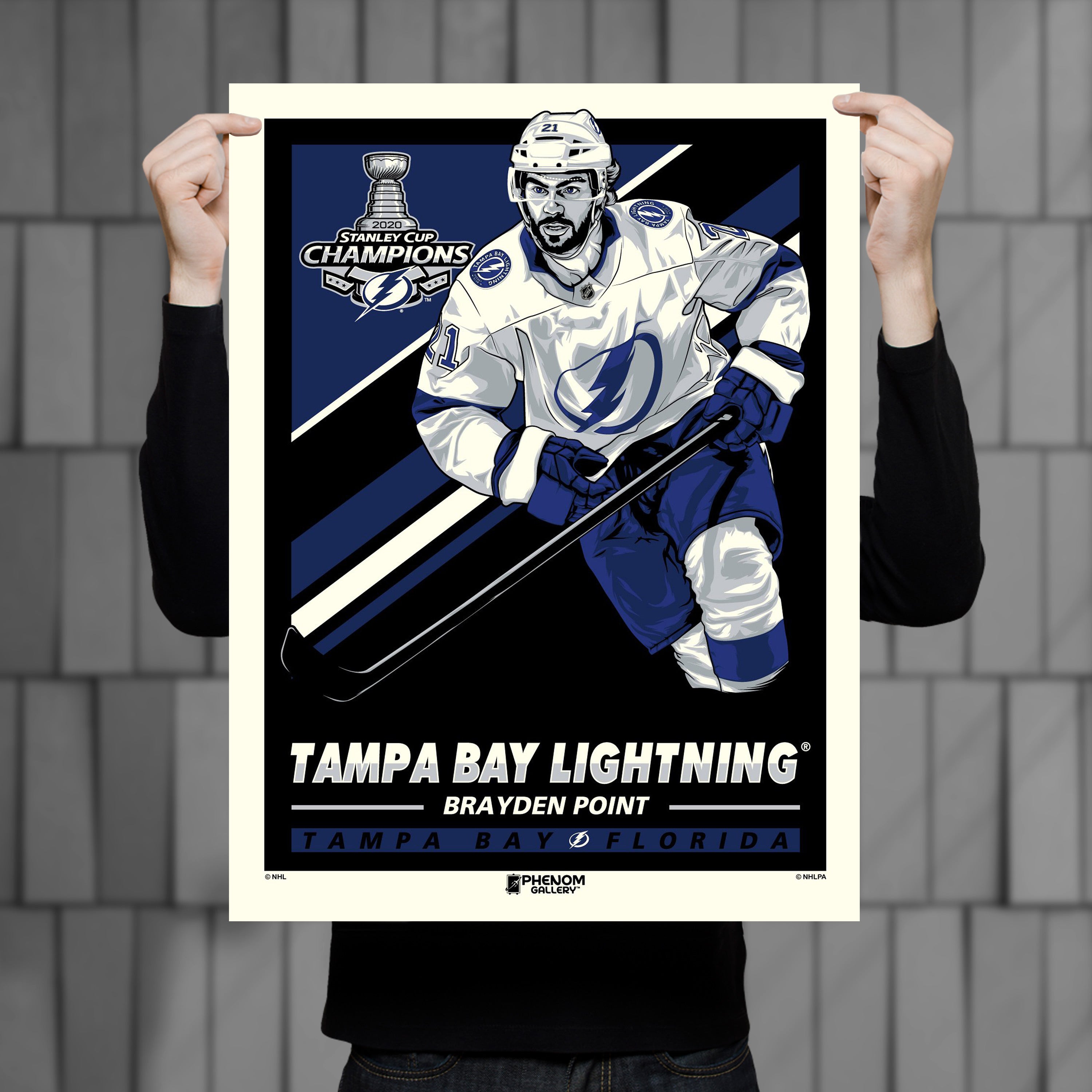 Lids Brayden Point Tampa Bay Lightning Phenom Gallery 2020 Stanley Cup  Champions 18'' x 24'' Limited Edition Serigraph Print Artwork Poster