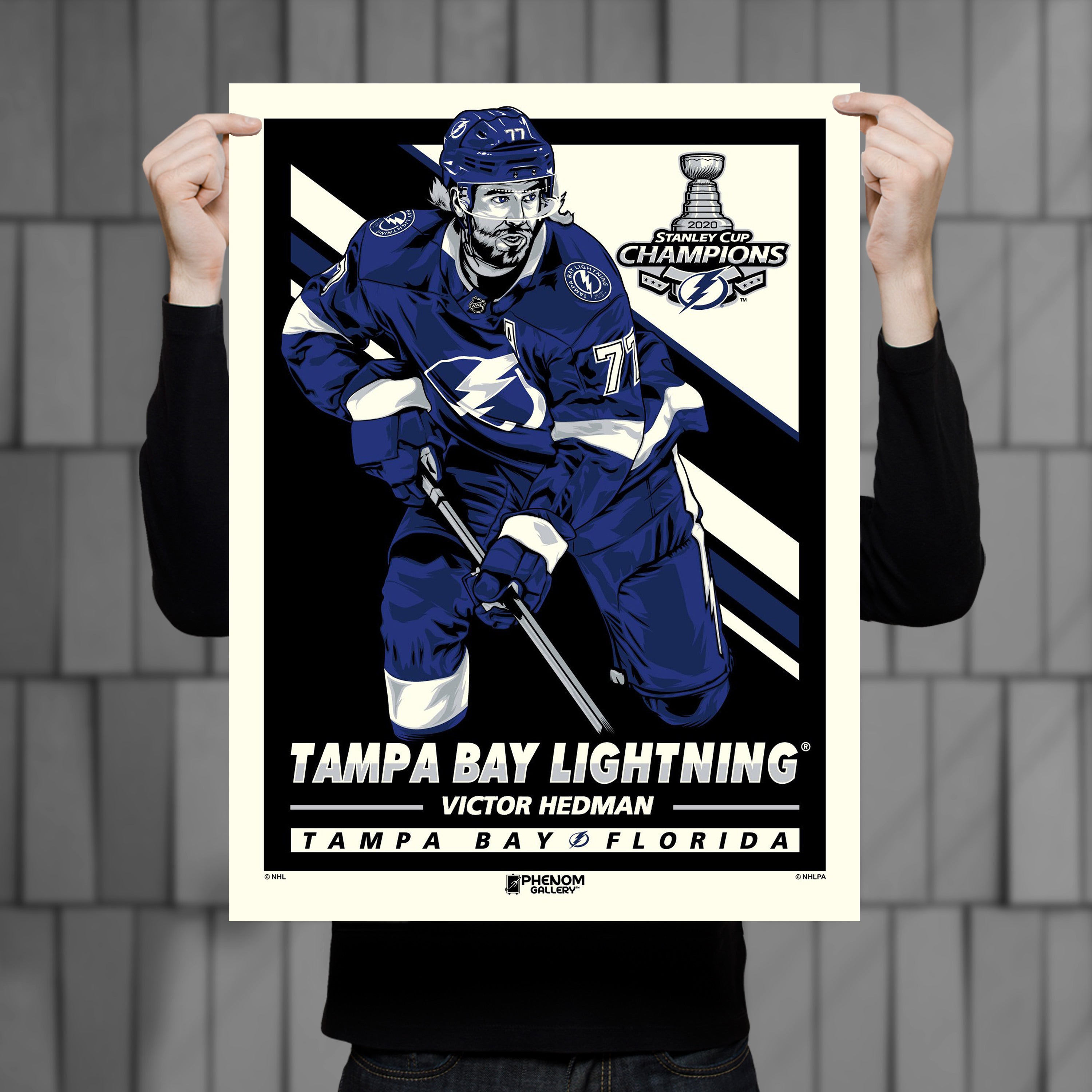Victor Hedman Tampa Bay Lightning 2020 Stanley Cup Champions Logo