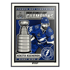 Tampa Bay Lightning Nikita Kucherov '20 Champs 18"x24" Serigraph