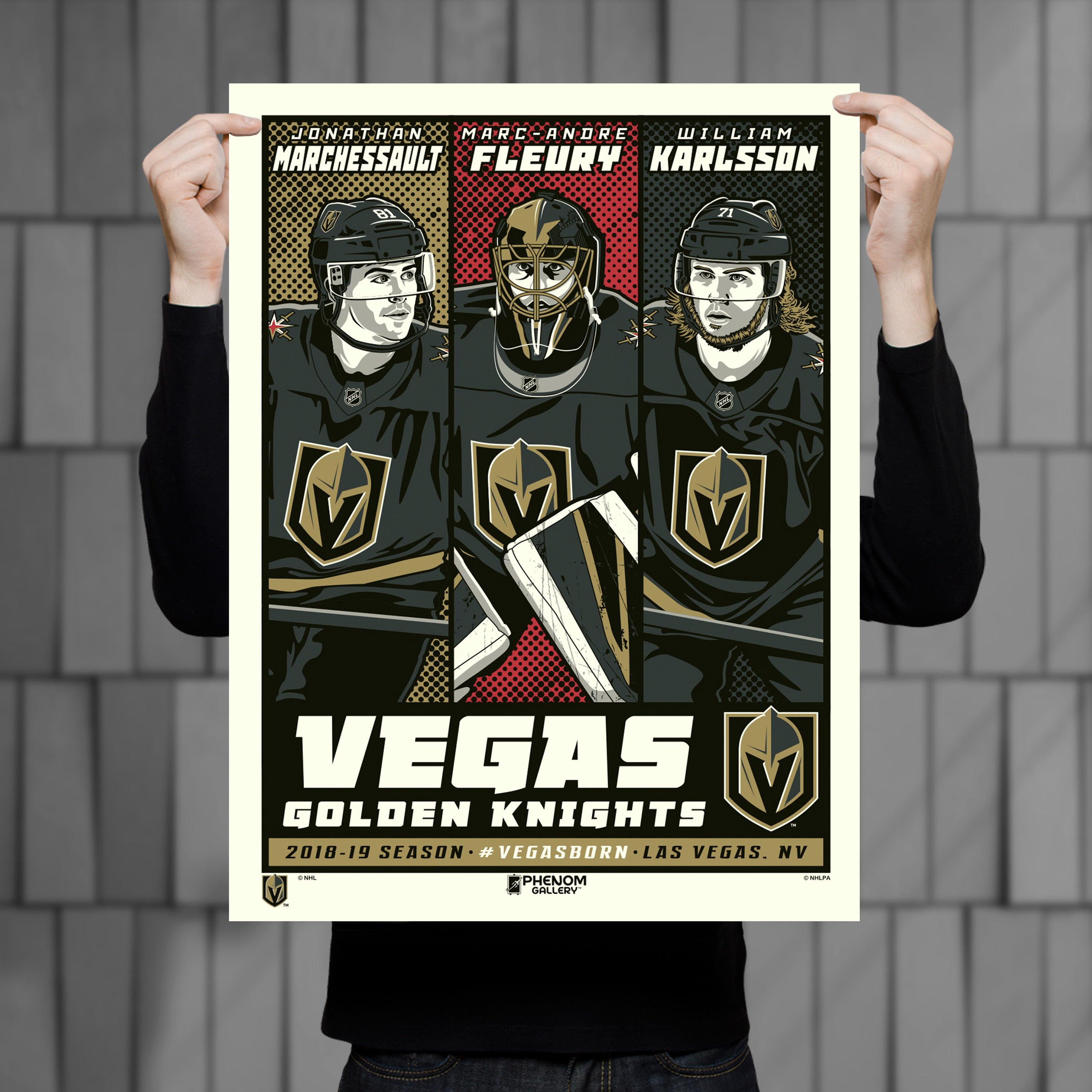 Phenom Gallery Vegas Golden Knights Reverse Retro 18 x 24 Serigraph