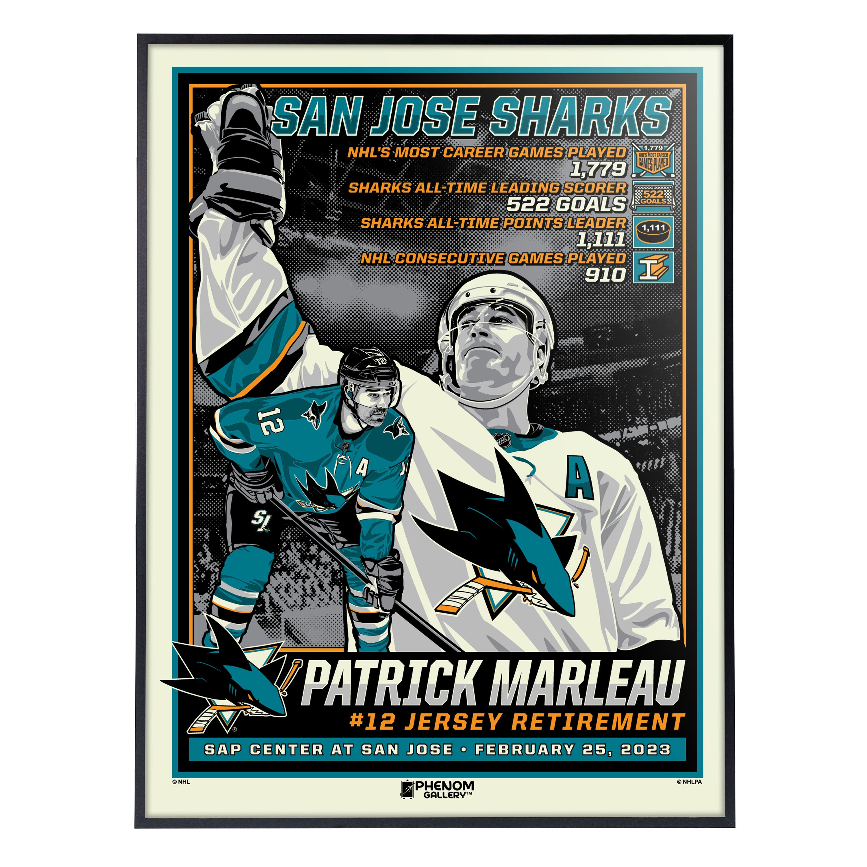 San Jose Sharks Patrick Marleau Number Retirement 18x24 Serigraph –  Phenom Gallery